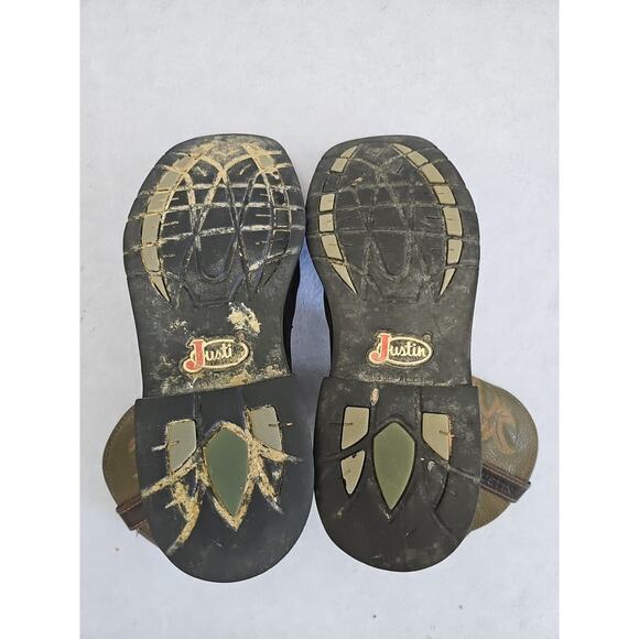 Justin Original Men’s Workboot 11D Steel Toe Hunter Green 11” Upper Tree Camo main image 11